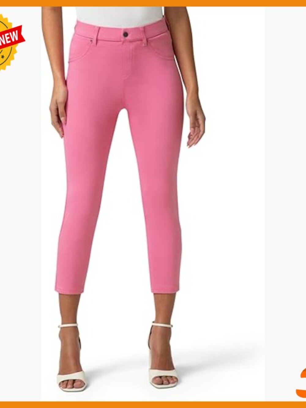 Ultra Soft High Waist Denim Capri Leggings Medium Stretch Casual